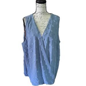 Bloomchic Blue V Neck Wrap Shirt Size 22-24